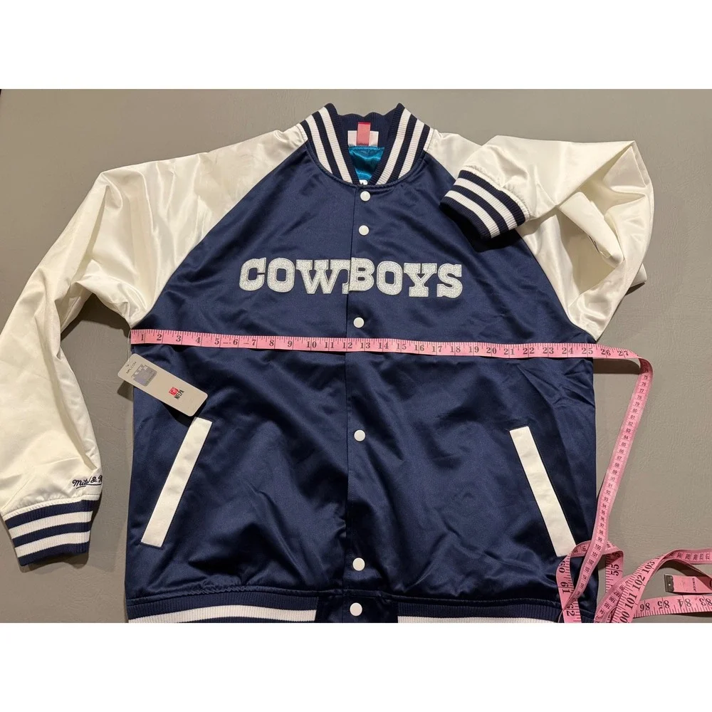 Mitchell & Ness Dallas Cowboys Jacket Mens XL Blue NEW Satin Varsity Throwback